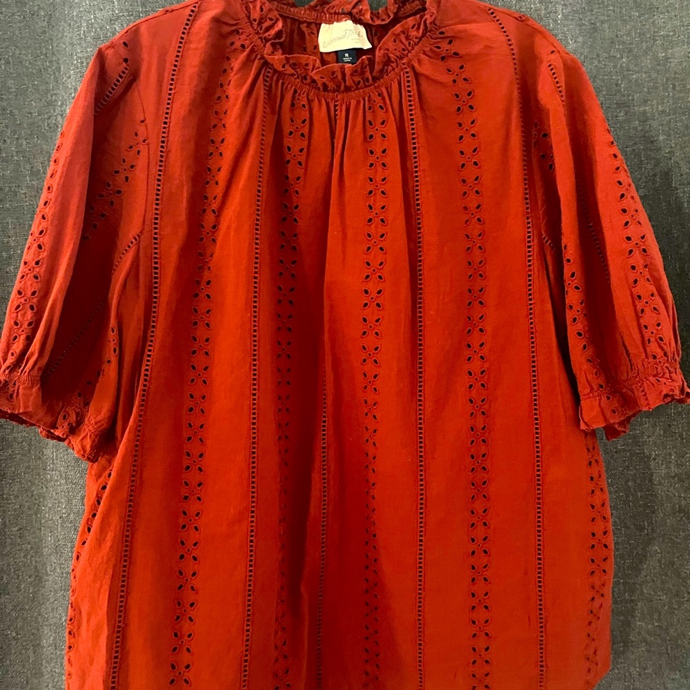Universal Thread Red Eyelet Blouse